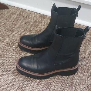 Black Leather Ankle Boots